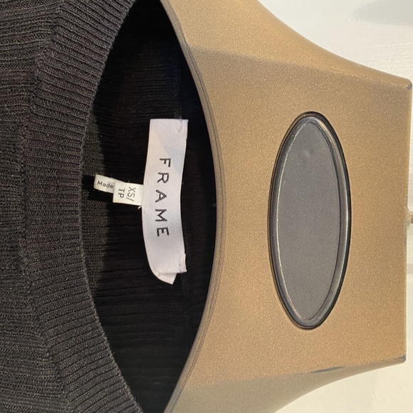 COPY - FRAME Ribbed Silk & Cotton Sweater NOIR , XS - Picture 7 of 9